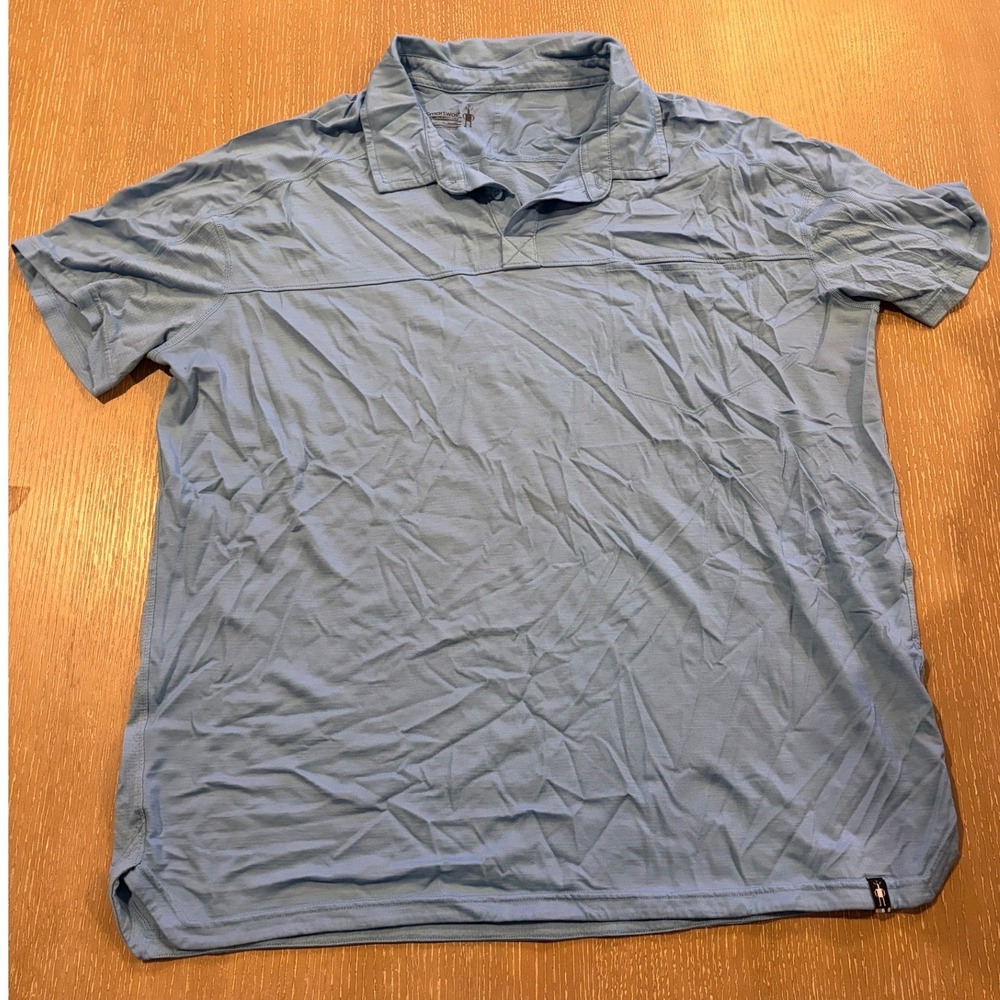 Smartwool Merino Sport 150 Men's XXL Blue Short Sleeve Polo Shirt